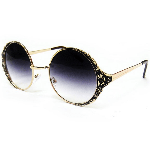 Metal Frame Sunglasses With Floral Details