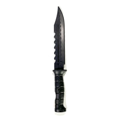 Serrated Spine Combat Rambo Style Poly Training Knife with 8.25 Inch Clip Point Blade Prop