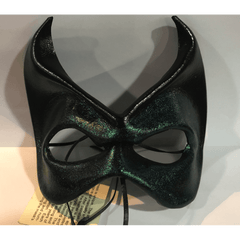 Green Glimmer Troubador Leather Mask