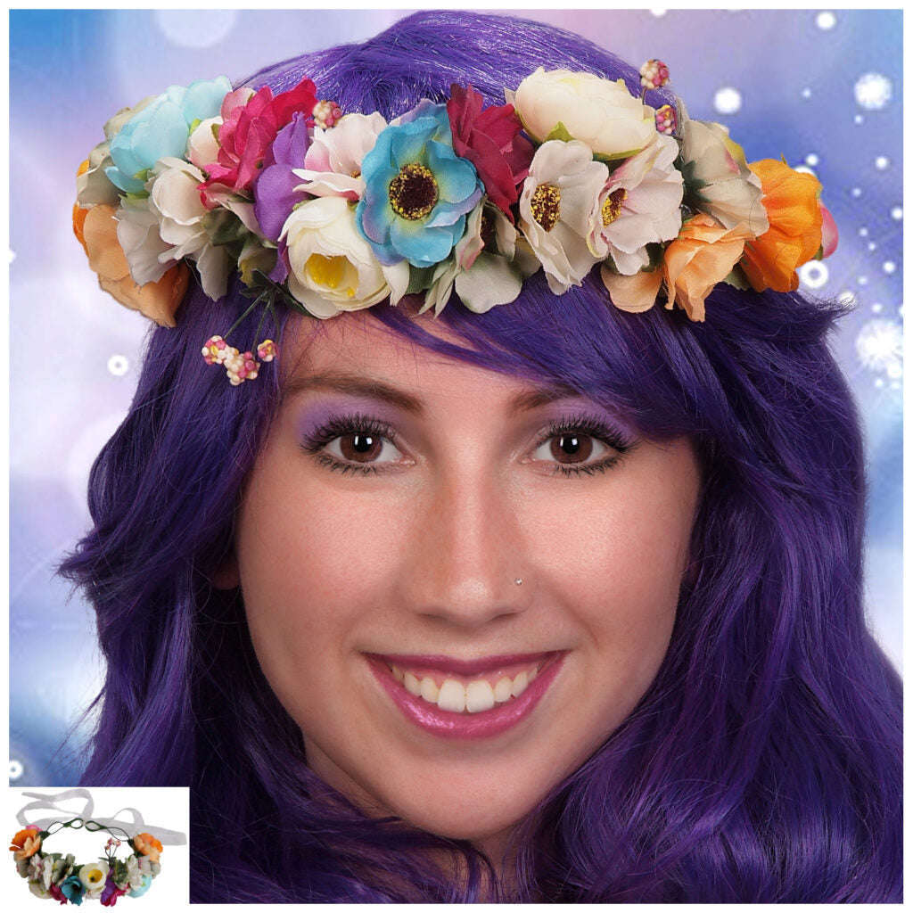 Multicolor Peony Flower Crown