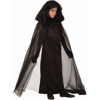 The Haunted Black Dress & Hooded Cape Child Costume