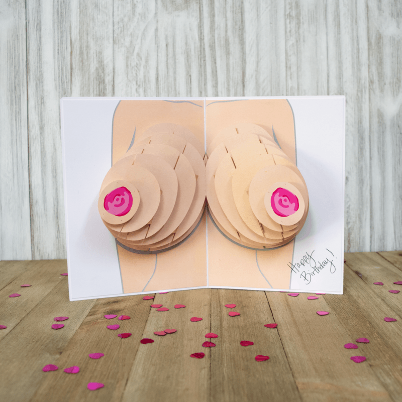 Naughty Knockers Inappropiate 3D Boobs Card