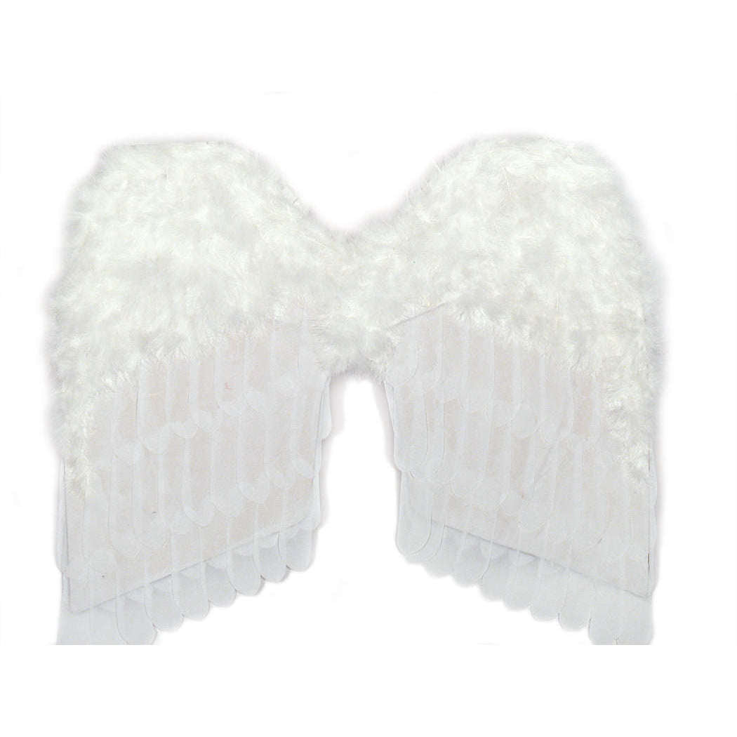24" Flexible White Feather Angel Wings