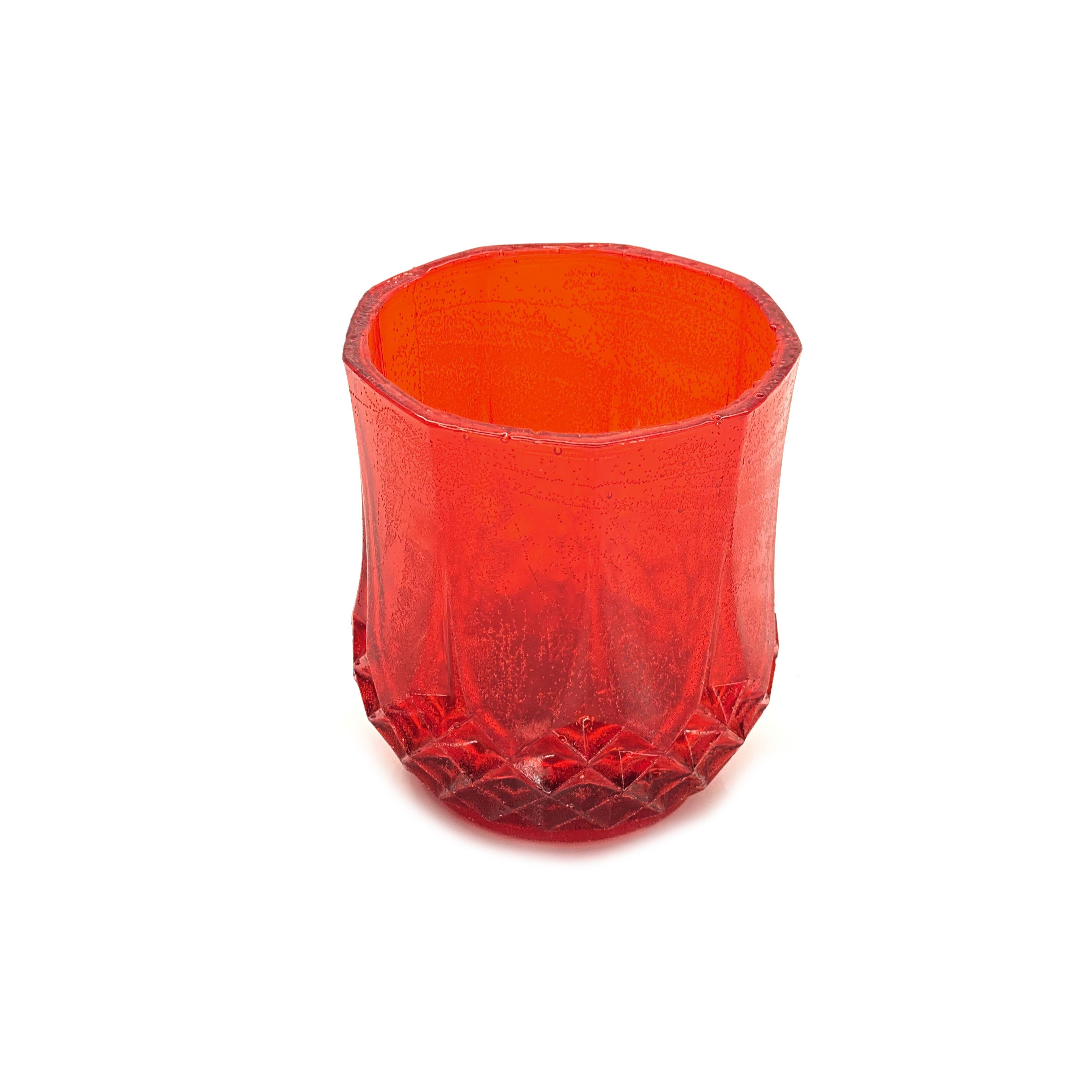 SMASHProps Breakaway Crystal Cut Tumbler Glass - RED translucent - Red Translucent