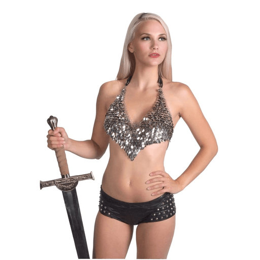 Silver Chainmail Halter Top