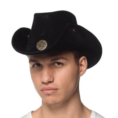 Leather Like Cowboy Hat with Snaps