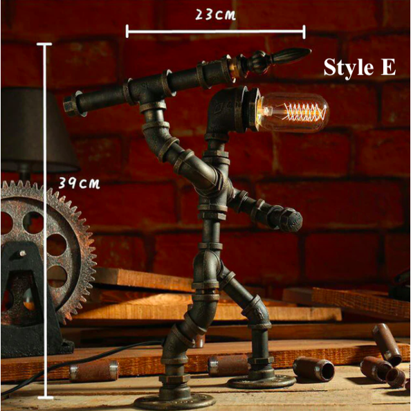 Standing Robot Industrial Table Lamp
