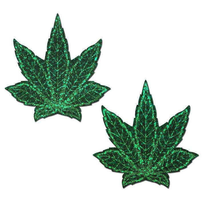 Indica Pot Leaf Glitter Nipple Pasties
