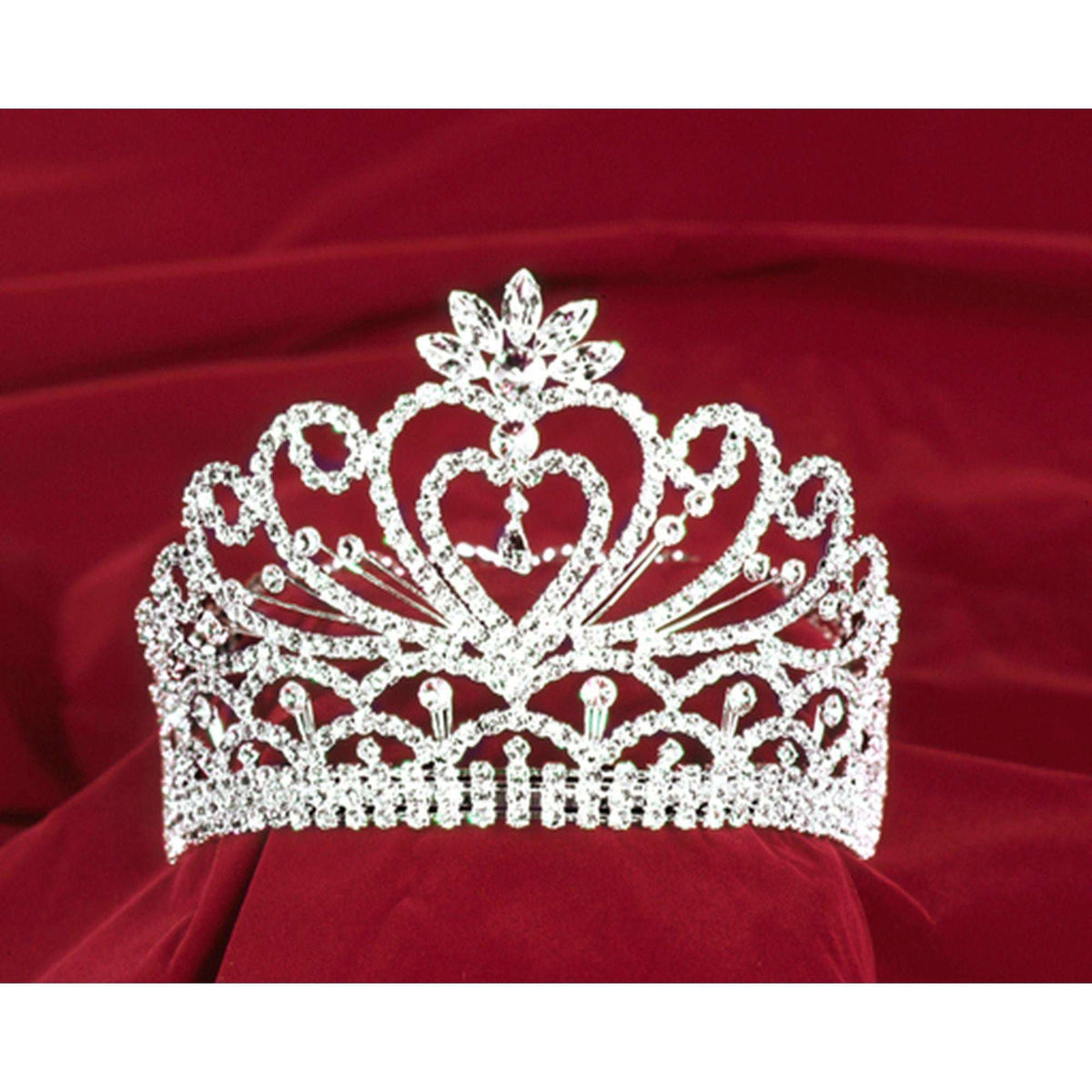 Deluxe Heart Rhinestone Crown