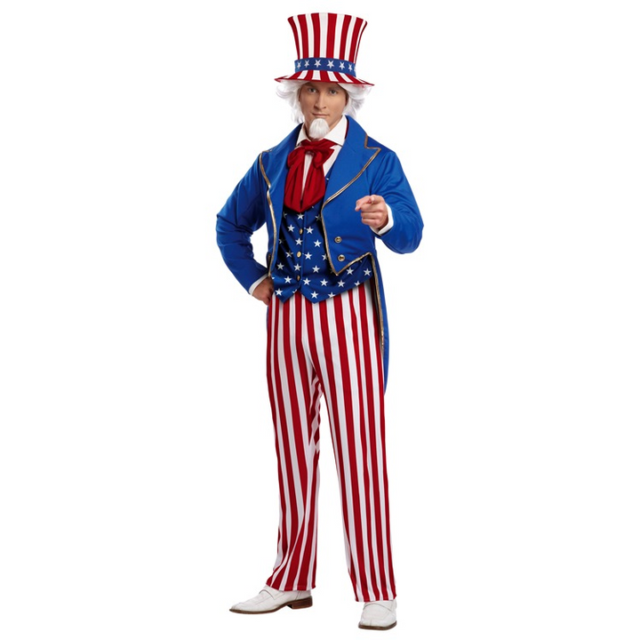 OppoSuits Stars & Stripes USA Flag Uncle Sam Suit – Jacket, Tie, Shorts For Halloween & Costume