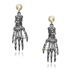 Skeleton Hand Earrings with Gemstones