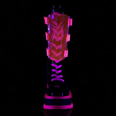Demonia Black/UV Pink Slacker-156 Boots