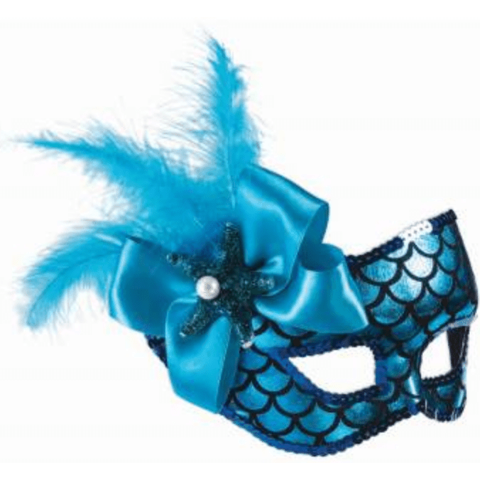 Blue Mermaid Adult Masquarde Mask w/ Bow