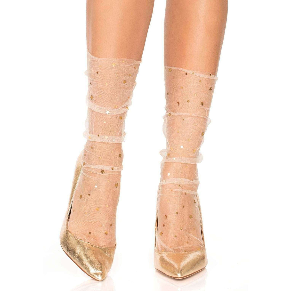 Stars & Moons Sheer Tulle Ankle Socks