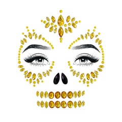 Sugar Skull Gold Adhesive Face Jewels