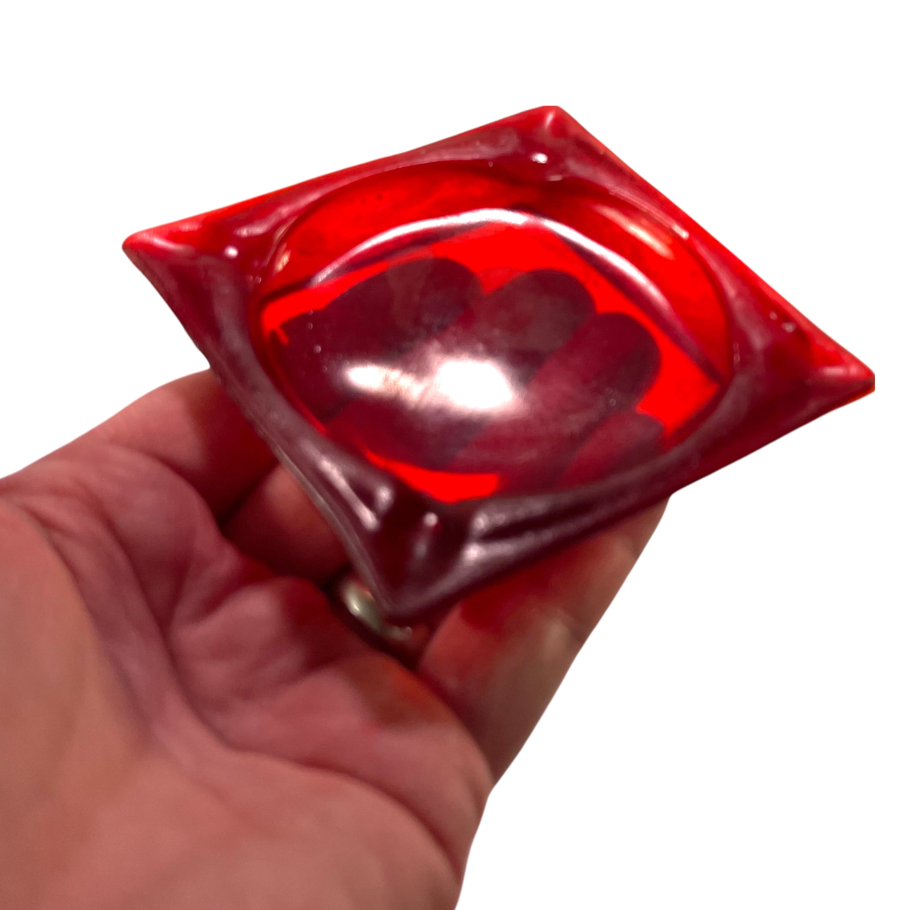 SMASHProps Breakaway Square Ash Tray - RED translucent - Red Translucent