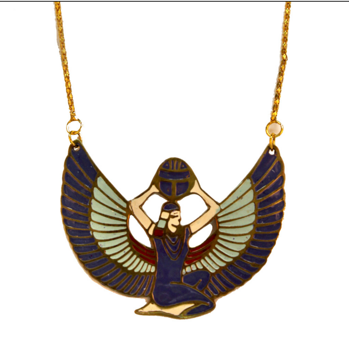 Brass Winged Isis Necklace