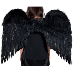 36 Inch Black Feather Wings