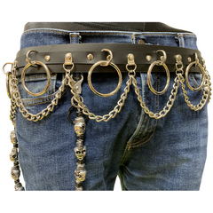 O-Ring Chained Leather Belt
