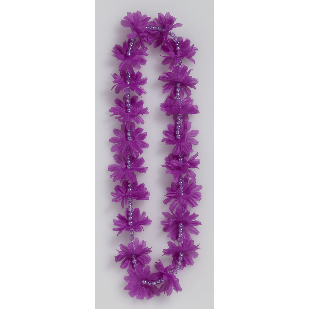 Purple Flower Lei with Beads