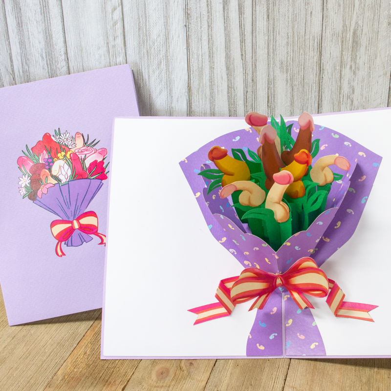 Dick Bouquet Inappropriate 3D Greeting Cards