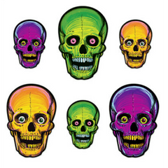 Vintage Halloween Nite-Glo Skull Cutouts