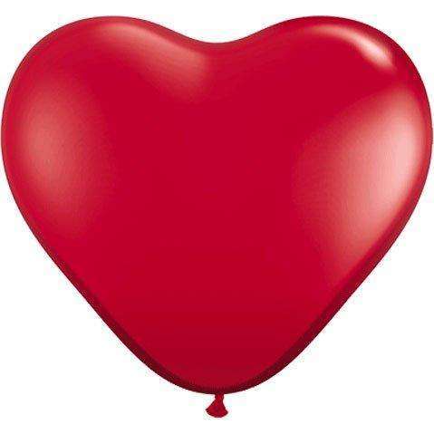 Qualatex 11” Ruby Red Heart Shaped Balloons 100 PCS