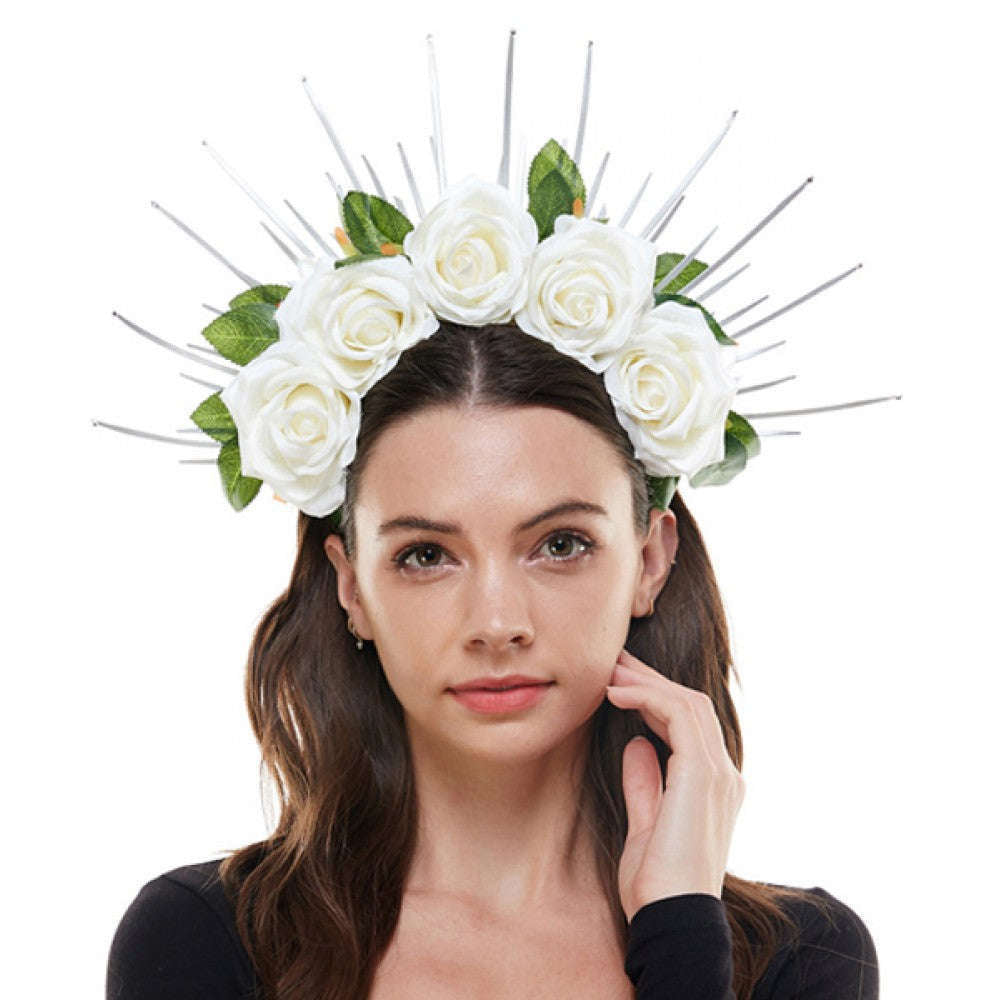 White Silk Flower Headband