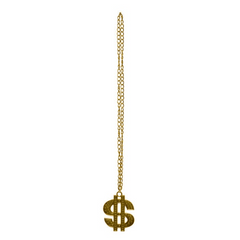 Gold Dollar Sign Costume Necklace