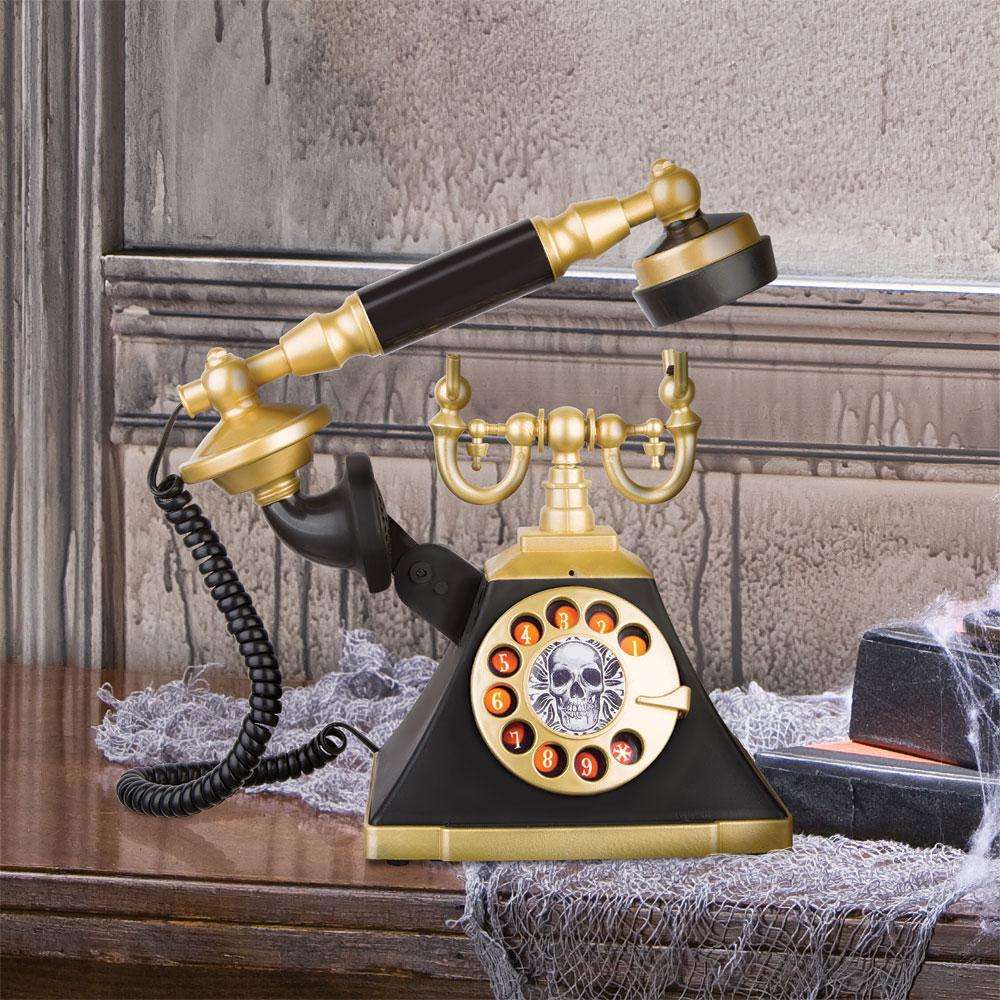 Tabletop Telephone Lifting Spooky Handle w/ Sounds