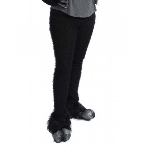 Black Furry Costume Leggings