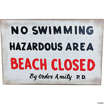 Jaws "No Swimming" Wood Sign