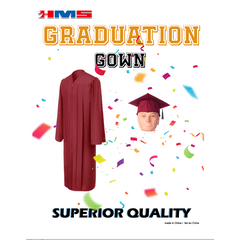 Burgundy Graduation Gown and Cap Set