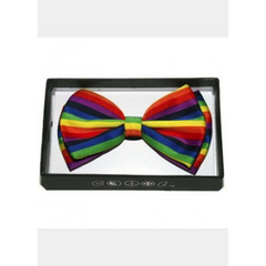 Radial Rainbow Striped Bow Tie