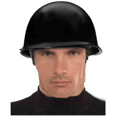 Black Plastic Adult Biker Helmet