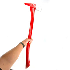 36 Inch Firefighter / Fireman's Axe Urethane Foam Rubber Stunt Prop - RED / SILVER - Red and Silver Head with Red Handle