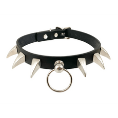 Small Claw Spike and Ring Holder Choker 3/4" Wide