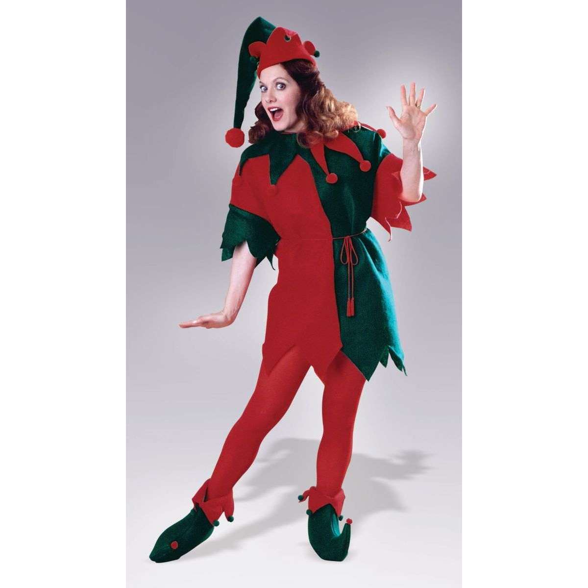 Classic Boxed Elf Adult Costume /w hat,Tunic and Shoe Cover
