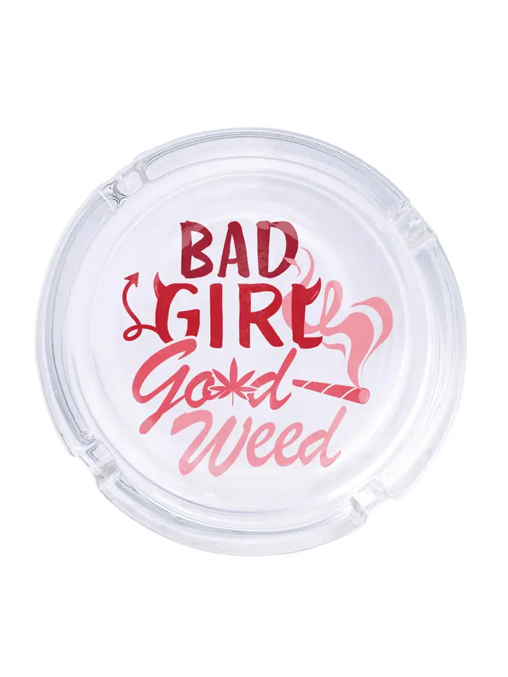 Bad Girl Good Weed Glass Ashtray