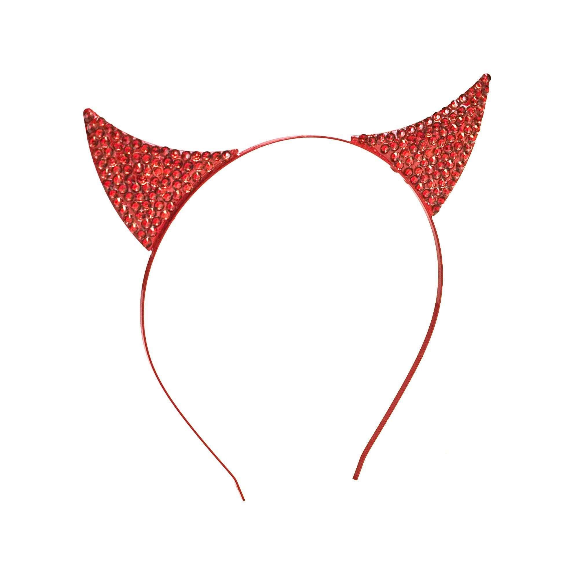 Red Rhinstone Devil Horns