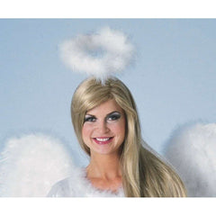 White Marabou Halo Angel Accessory