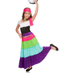 Renaissance Gypsy Colorful Dress Child Costume
