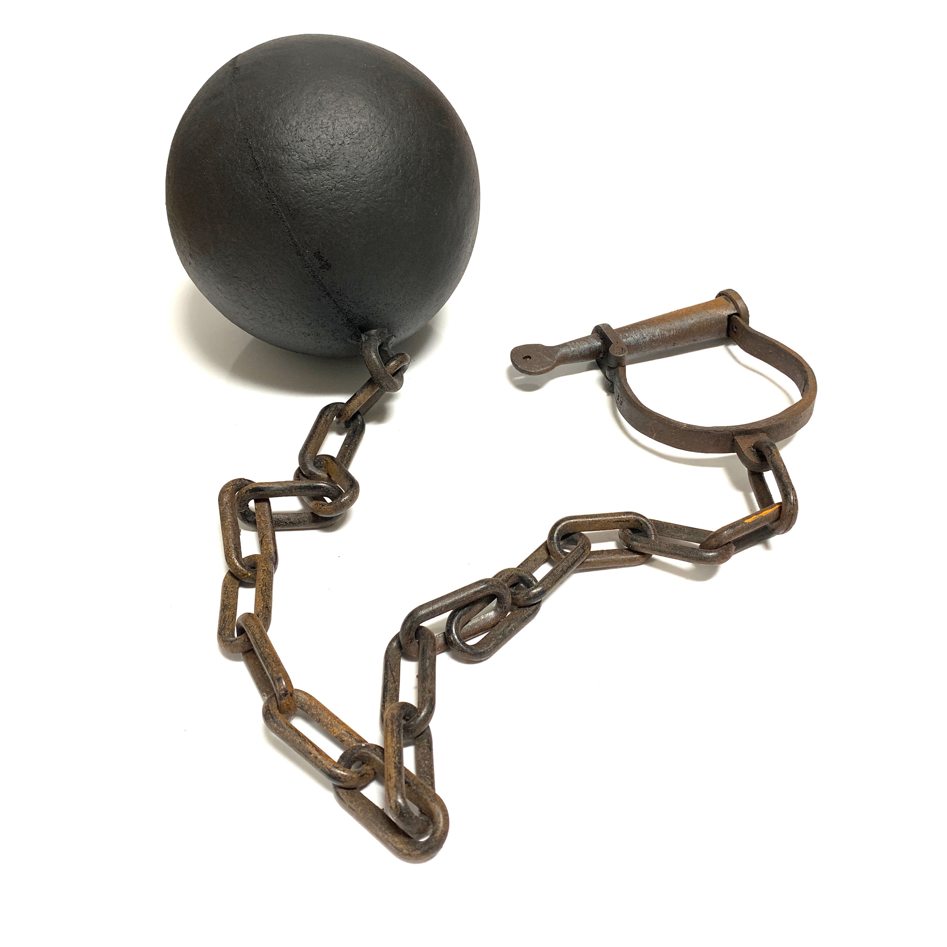 Foam Rubber Ball with Plastic Chain & Prop Leg Iron - Action Prop
