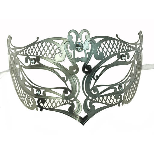 Silver Lasercut Metal Venetian Mask