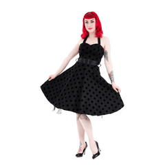 Black Velvet Minnie Halter Dress