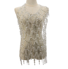 Ice Crystals Overlay Dress with Chain Link Straps