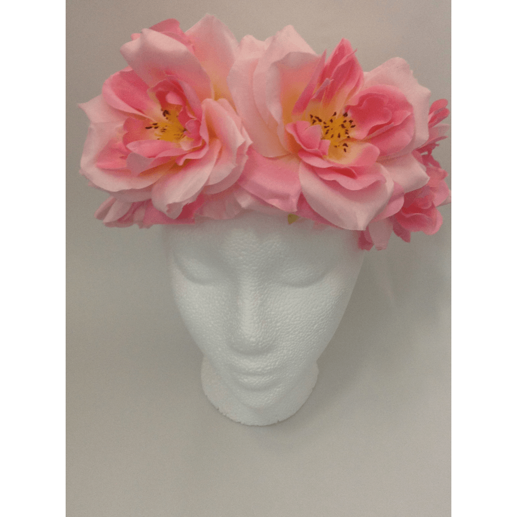 Pink XL Rose Flower Head Wrap