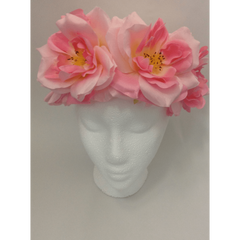 Pink XL Rose Flower Head Wrap