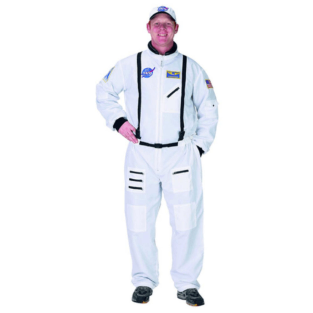 Classic Adult White Astronaut Suit with Cap Adult Costume