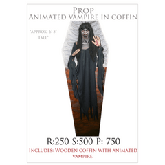 Vampire in Wooden Coffin Prop Display